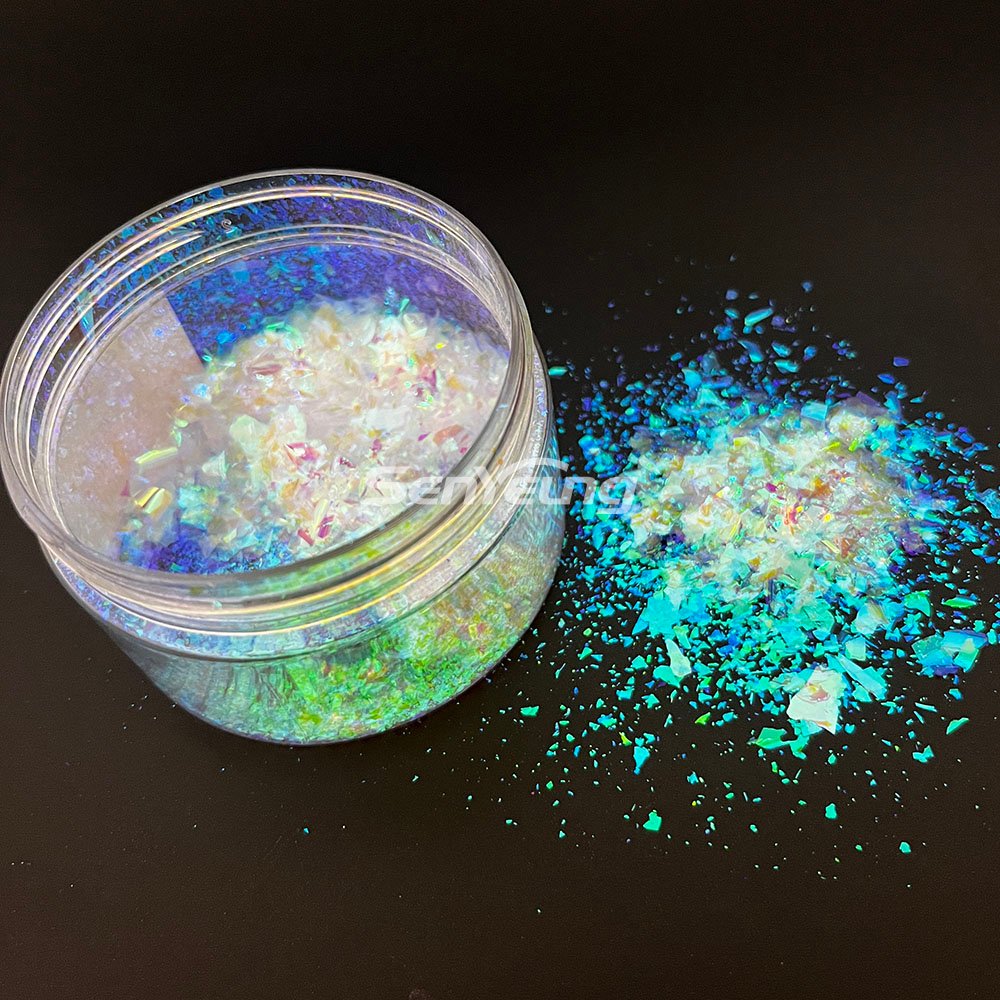High Sparkle Cosmetics Chameleon Nail Opal Flakes Rainbow Aurora Chrome Eyeshadow Flakies - Image 7