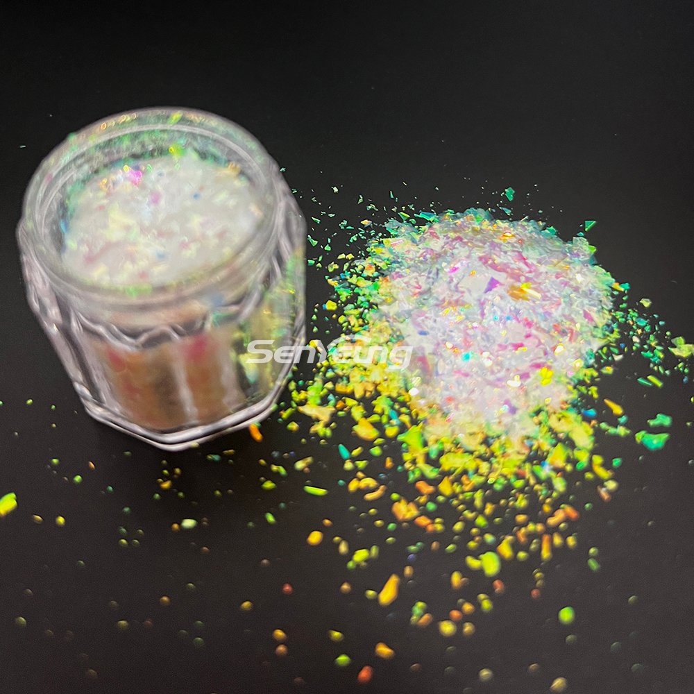Cosmetics Rainbow Transparent Iridescent Flakes Color Change Flakes Pigment for Nail Polish