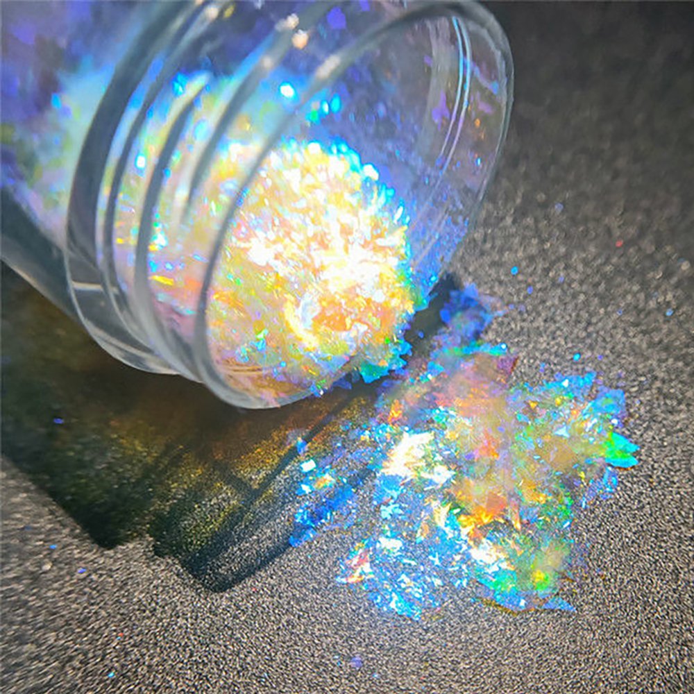 Cosmetics Rainbow Transparent Iridescent Flakes Color Change Flakes Pigment for Nail Polish - Image 4