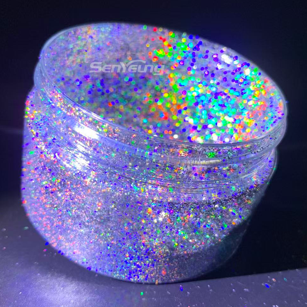 Iridescent Silver Holographic Nail Pigment Flakes Holo Shift Pigment for DIY Mugs